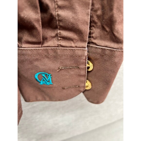 Cavi Long Sleeve Button-up Brown Turquoise Stripes Size2XL (9-03m) - Picture 4 of 12